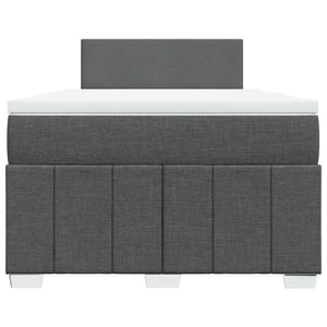 Κρεβάτι Boxspring με Στρώμα Σκούρο Γκρι 120x190 εκ Υφασμάτινο - Pakobazaar
