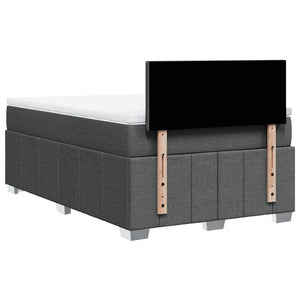Κρεβάτι Boxspring με Στρώμα Σκούρο Γκρι 120x190 εκ Υφασμάτινο - Pakobazaar
