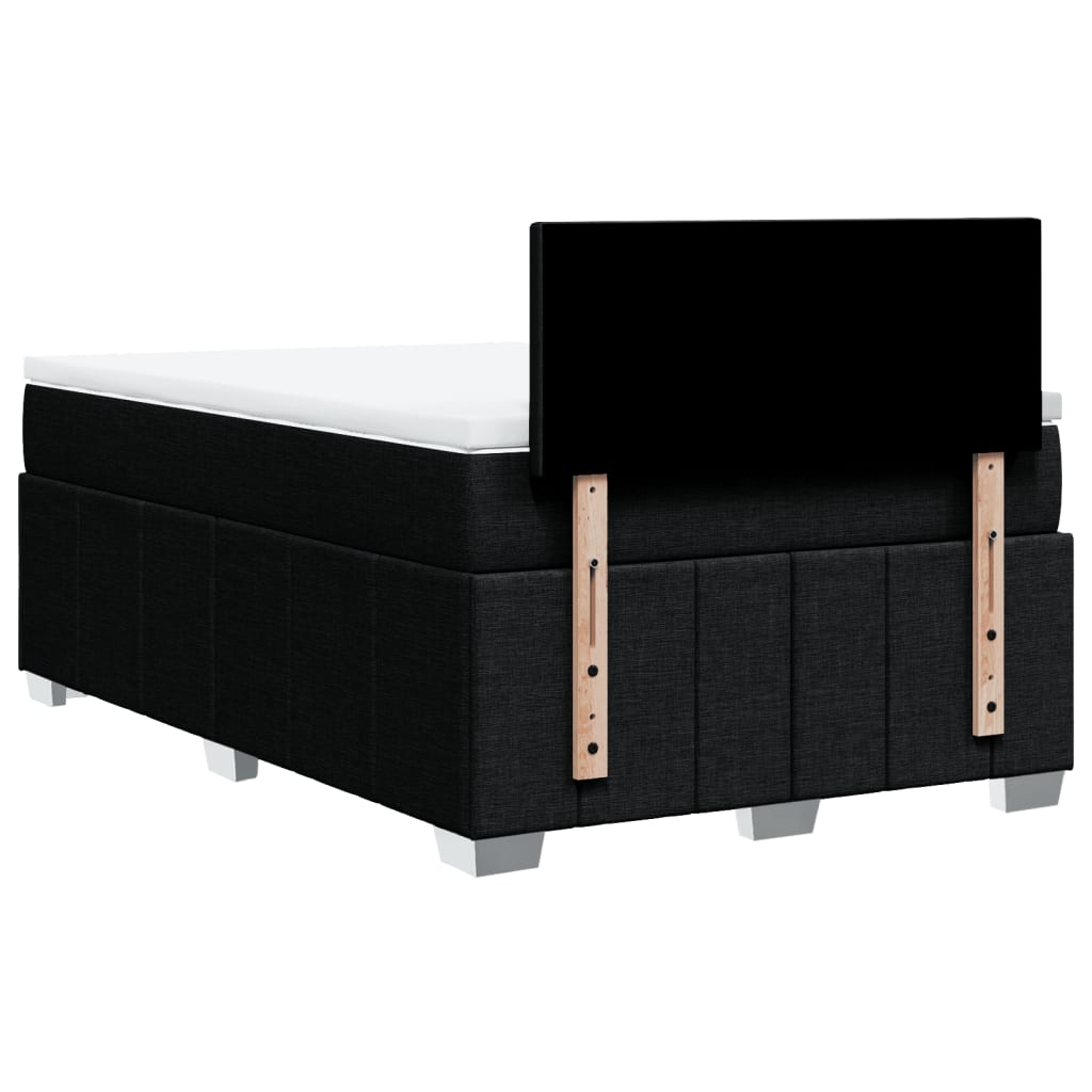 Κρεβάτι Boxspring με Στρώμα Μαύρο 120x190 εκ. Υφασμάτινο