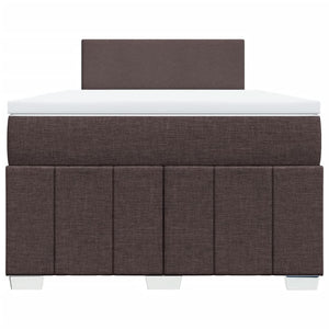 Κρεβάτι Boxspring με Στρώμα Σκούρο Καφέ 120x190 εκ Υφασμάτινο - Pakobazaar