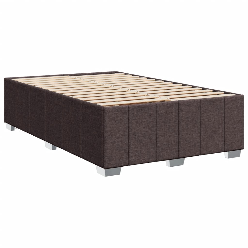 Κρεβάτι Boxspring με Στρώμα Σκούρο Καφέ 120x190 εκ Υφασμάτινο - Pakobazaar