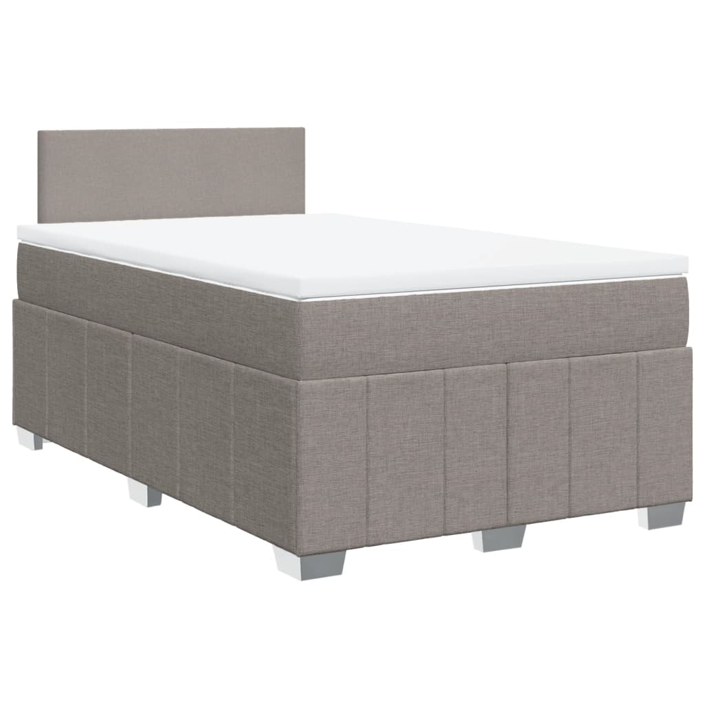Κρεβάτι Boxspring με Στρώμα Taupe 120x190 εκ. Υφασμάτινο - Pakobazaar