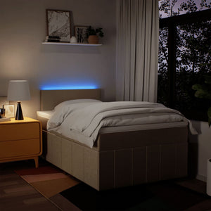 Κρεβάτι Boxspring με Στρώμα Κρεμ 120x190 εκ. Υφασμάτινο - Pakobazaar