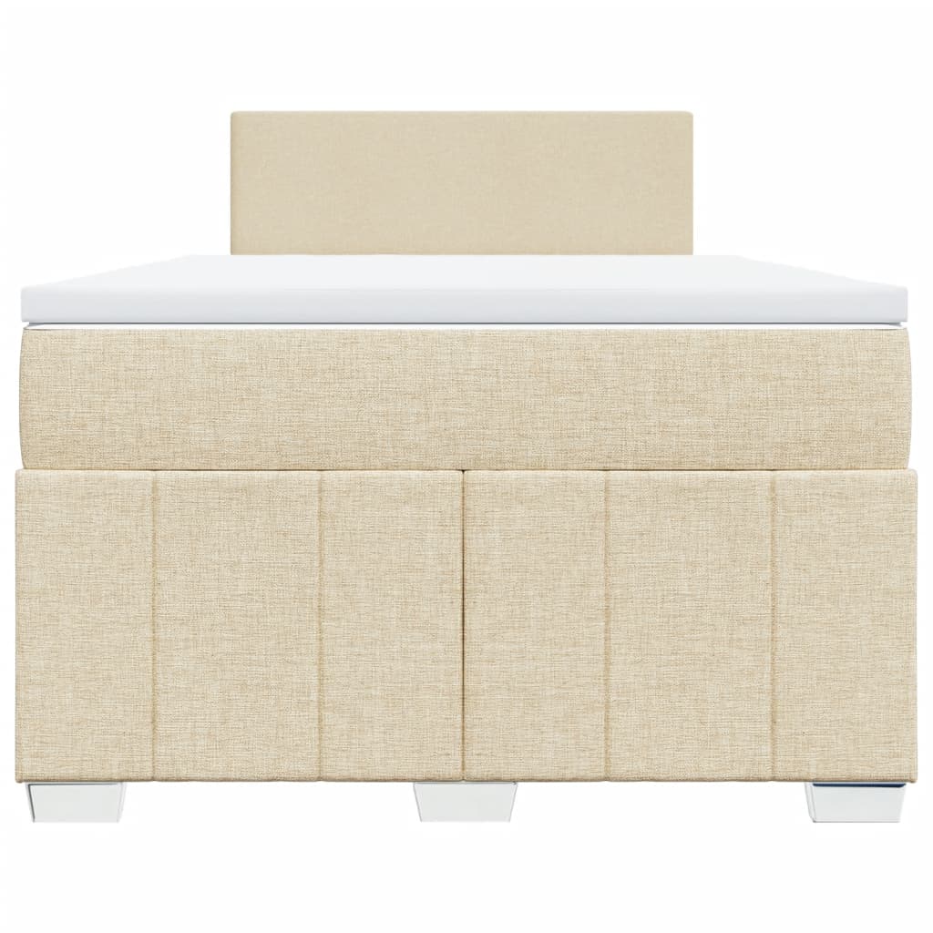 Κρεβάτι Boxspring με Στρώμα Κρεμ 120x190 εκ. Υφασμάτινο - Pakobazaar