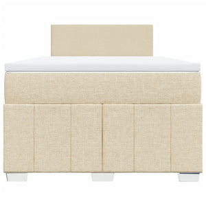 Κρεβάτι Boxspring με Στρώμα Κρεμ 120x190 εκ. Υφασμάτινο - Pakobazaar