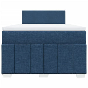 Κρεβάτι Boxspring με Στρώμα Μπλε 120x190 εκ. Υφασμάτινο - Pakobazaar