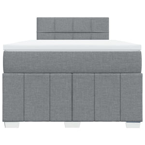 Κρεβάτι Boxspring με Στρώμα Ανοιχτό Γκρι 120x190 εκ. Υφασμάτινο - Pakobazaar