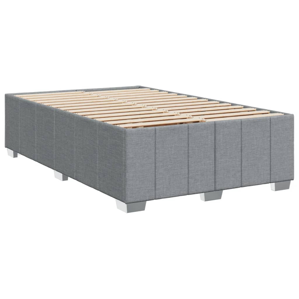 Κρεβάτι Boxspring με Στρώμα Ανοιχτό Γκρι 120x190 εκ. Υφασμάτινο - Pakobazaar