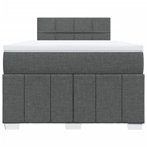 Κρεβάτι Boxspring με Στρώμα Σκούρο Γκρι 120x190 εκ Υφασμάτινο - Pakobazaar
