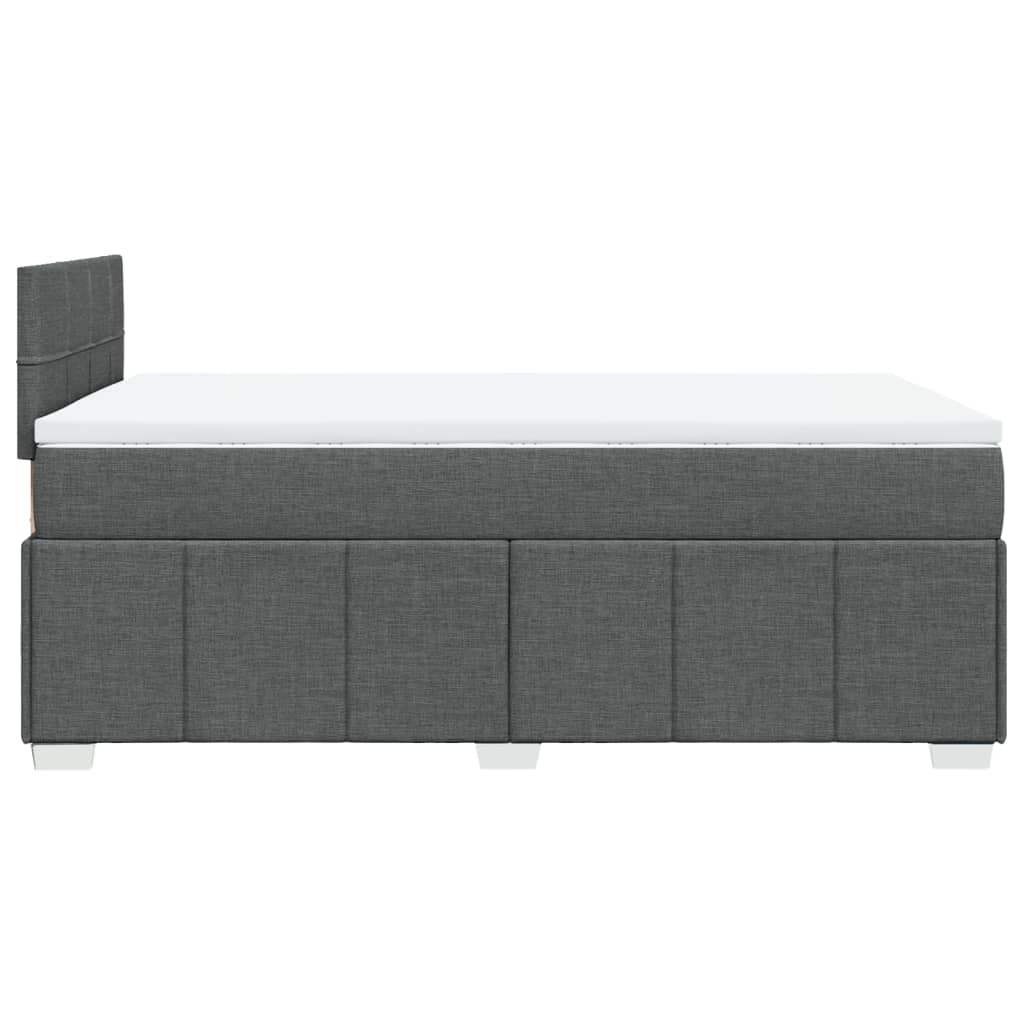 Κρεβάτι Boxspring με Στρώμα Σκούρο Γκρι 120x190 εκ Υφασμάτινο