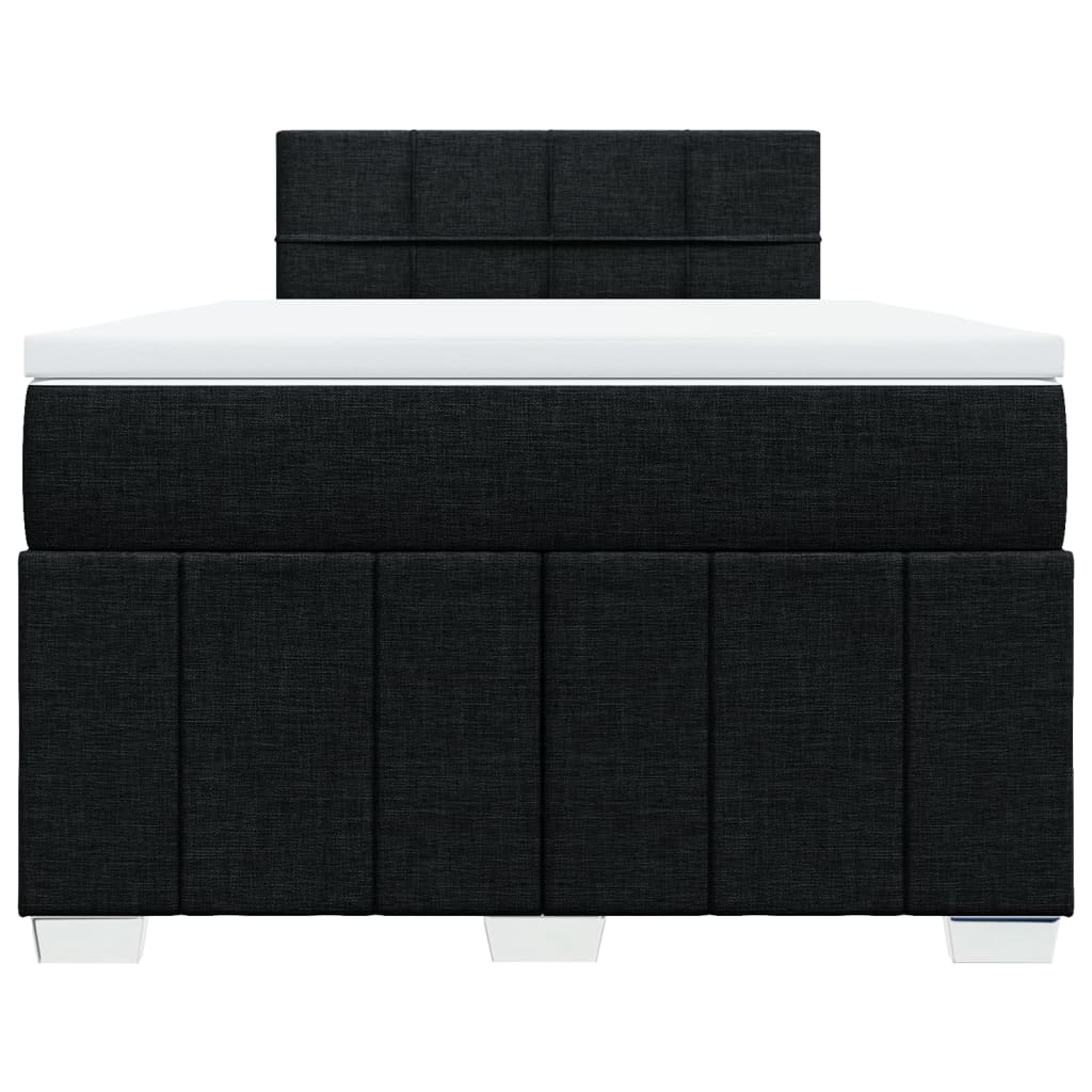 Κρεβάτι Boxspring με Στρώμα Μαύρο 120x190 εκ. Υφασμάτινο - Pakobazaar