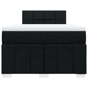 Κρεβάτι Boxspring με Στρώμα Μαύρο 120x190 εκ. Υφασμάτινο - Pakobazaar