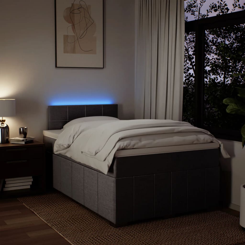 Κρεβάτι Boxspring με Στρώμα Taupe 120x190 εκ. Υφασμάτινο - Pakobazaar