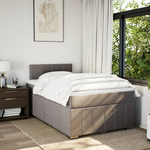 Κρεβάτι Boxspring με Στρώμα Taupe 120x190 εκ. Υφασμάτινο - Pakobazaar