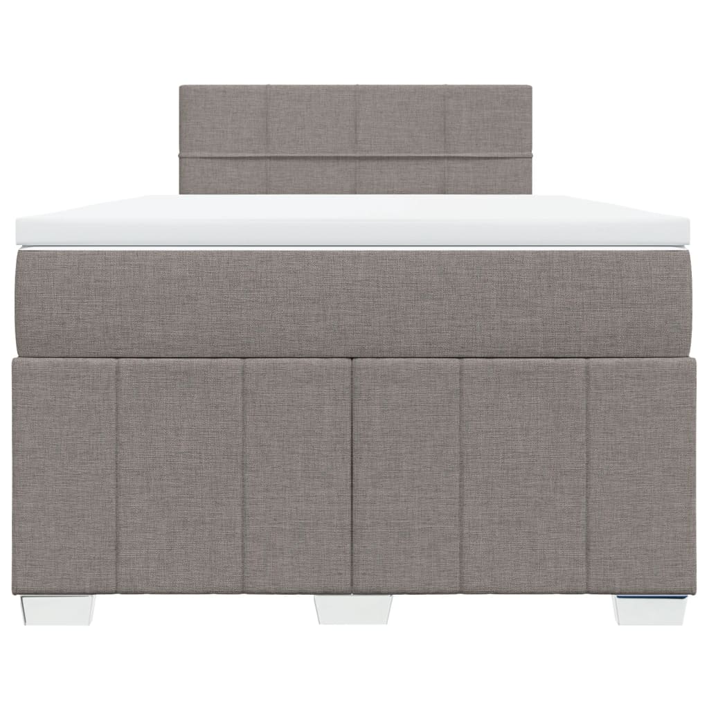 Κρεβάτι Boxspring με Στρώμα Taupe 120x190 εκ. Υφασμάτινο - Pakobazaar