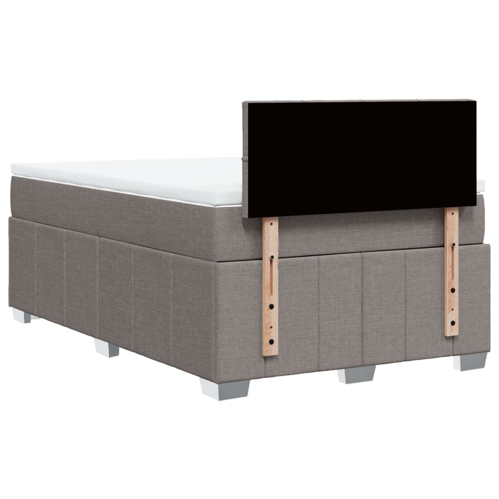Κρεβάτι Boxspring με Στρώμα Taupe 120x190 εκ. Υφασμάτινο - Pakobazaar