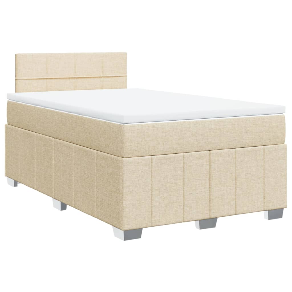 Κρεβάτι Boxspring με Στρώμα Κρεμ 120x190 εκ. Υφασμάτινο
