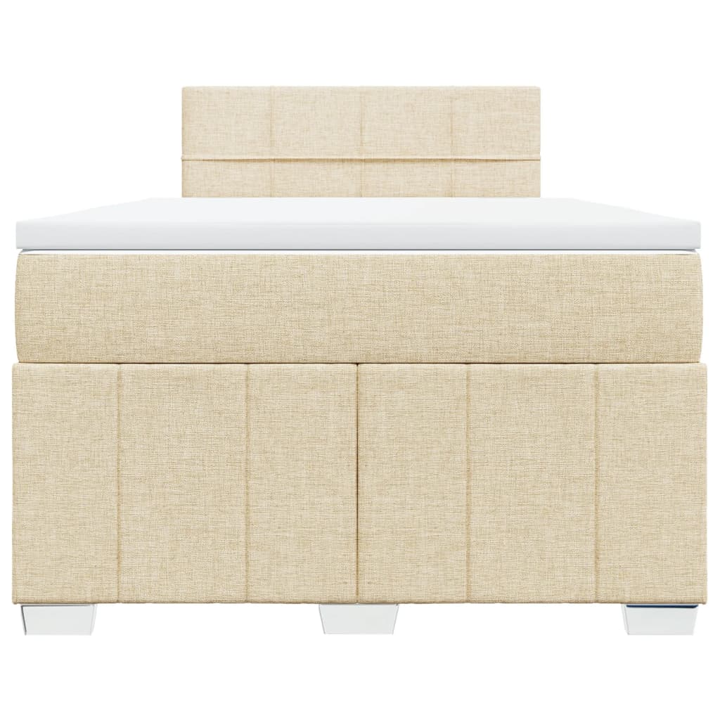 Κρεβάτι Boxspring με Στρώμα Κρεμ 120x190 εκ. Υφασμάτινο