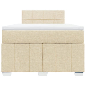 Κρεβάτι Boxspring με Στρώμα Κρεμ 120x190 εκ. Υφασμάτινο - Pakobazaar