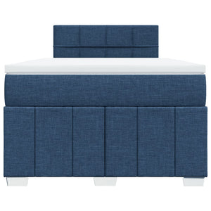 Κρεβάτι Boxspring με Στρώμα Μπλε 120x190 εκ. Υφασμάτινο - Pakobazaar