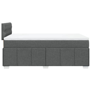 Κρεβάτι Boxspring με Στρώμα Σκούρο Γκρι 120x190 εκ Υφασμάτινο - Pakobazaar