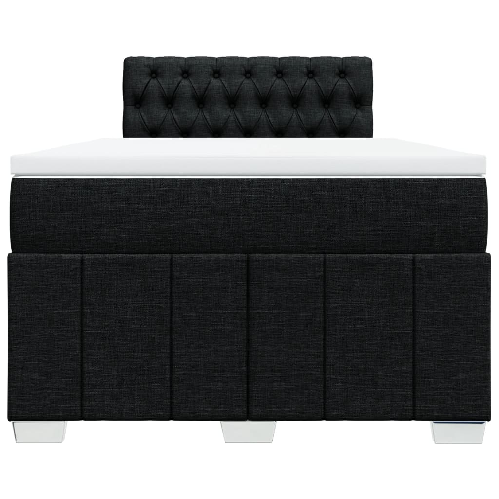 Κρεβάτι Boxspring με Στρώμα Μαύρο 120x190 εκ. Υφασμάτινο - Pakobazaar