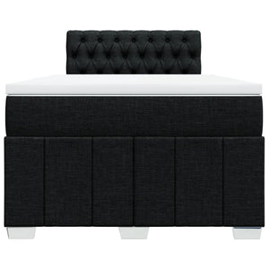 Κρεβάτι Boxspring με Στρώμα Μαύρο 120x190 εκ. Υφασμάτινο - Pakobazaar