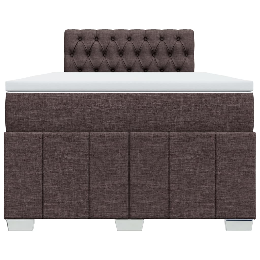 Κρεβάτι Boxspring με Στρώμα Σκούρο Καφέ 120x190 εκ Υφασμάτινο