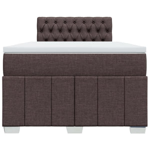 Κρεβάτι Boxspring με Στρώμα Σκούρο Καφέ 120x190 εκ Υφασμάτινο - Pakobazaar