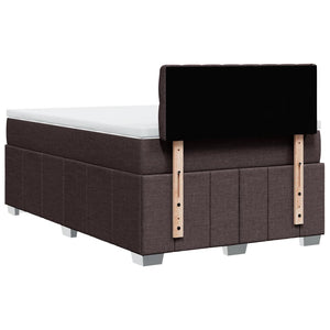 Κρεβάτι Boxspring με Στρώμα Σκούρο Καφέ 120x190 εκ Υφασμάτινο - Pakobazaar