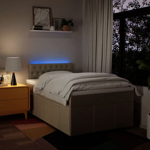 Κρεβάτι Boxspring με Στρώμα Κρεμ 120x190 εκ. Υφασμάτινο - Pakobazaar