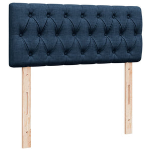 Κρεβάτι Boxspring με Στρώμα Μπλε 120x190 εκ. Υφασμάτινο - Pakobazaar