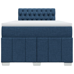 Κρεβάτι Boxspring με Στρώμα Μπλε 120x190 εκ. Υφασμάτινο - Pakobazaar