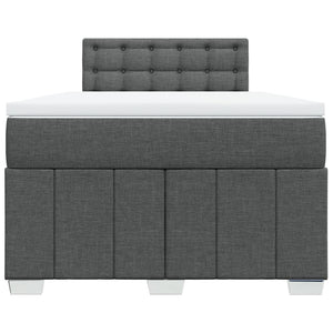 Κρεβάτι Boxspring με Στρώμα Σκούρο Γκρι 120x190 εκ Υφασμάτινο - Pakobazaar