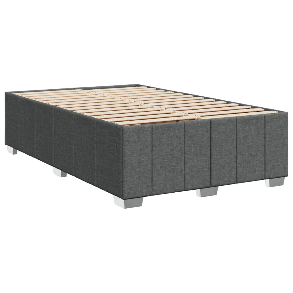Κρεβάτι Boxspring με Στρώμα Σκούρο Γκρι 120x190 εκ Υφασμάτινο - Pakobazaar