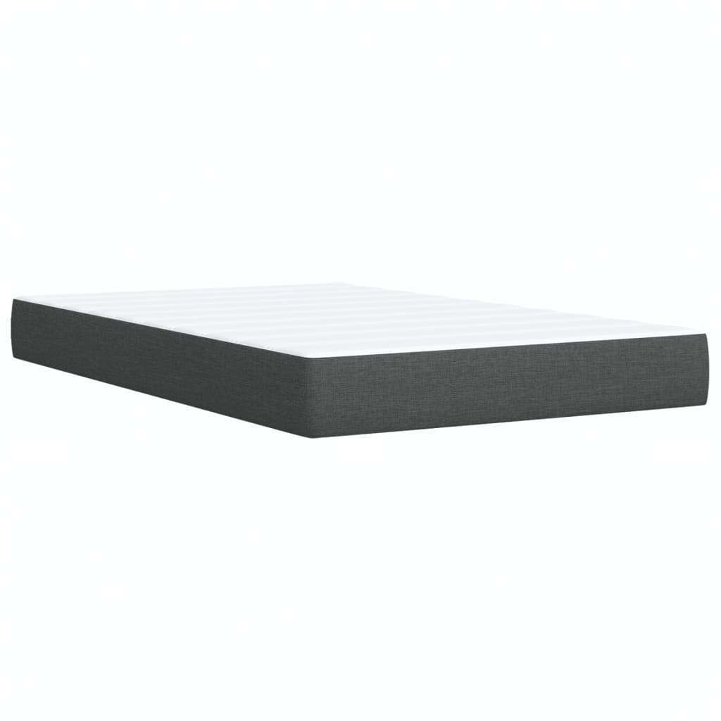 Κρεβάτι Boxspring με Στρώμα Σκούρο Γκρι 120x190 εκ Υφασμάτινο - Pakobazaar