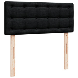 Κρεβάτι Boxspring με Στρώμα Μαύρο 120x190 εκ. Υφασμάτινο - Pakobazaar