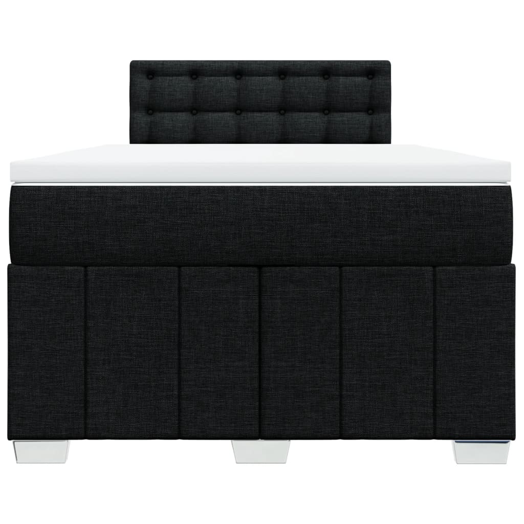 Κρεβάτι Boxspring με Στρώμα Μαύρο 120x190 εκ. Υφασμάτινο - Pakobazaar
