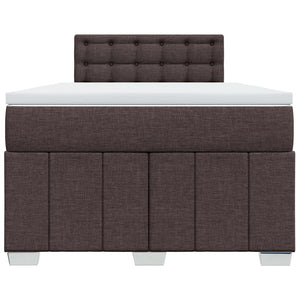 Κρεβάτι Boxspring με Στρώμα Σκούρο Καφέ 120x190 εκ Υφασμάτινο - Pakobazaar