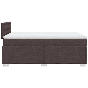 Κρεβάτι Boxspring με Στρώμα Σκούρο Καφέ 120x190 εκ Υφασμάτινο - Pakobazaar