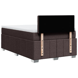 Κρεβάτι Boxspring με Στρώμα Σκούρο Καφέ 120x190 εκ Υφασμάτινο - Pakobazaar