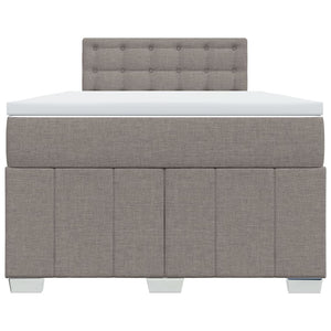 Κρεβάτι Boxspring με Στρώμα Taupe 120x190 εκ. Υφασμάτινο - Pakobazaar