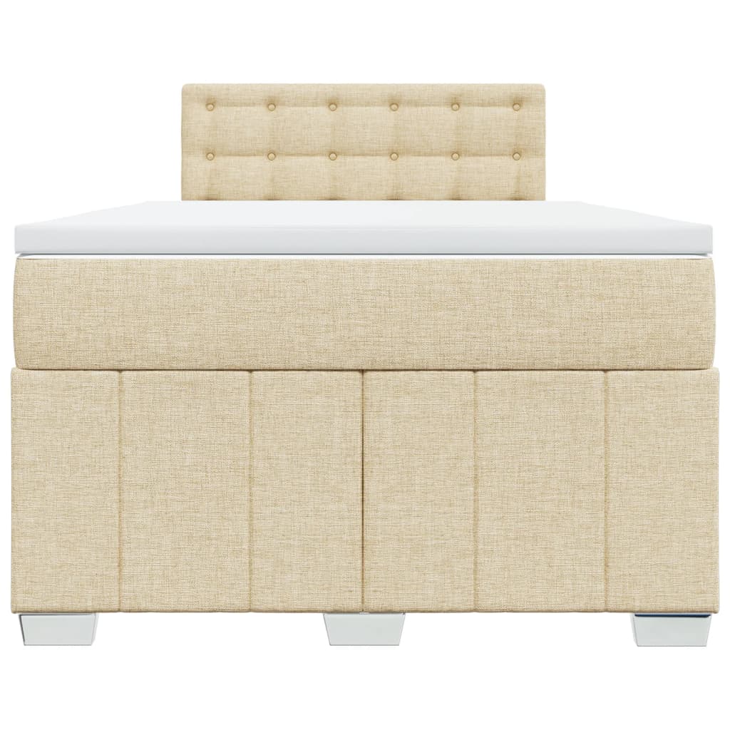 Κρεβάτι Boxspring με Στρώμα Κρεμ 120x190 εκ. Υφασμάτινο - Pakobazaar