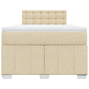Κρεβάτι Boxspring με Στρώμα Κρεμ 120x190 εκ. Υφασμάτινο - Pakobazaar