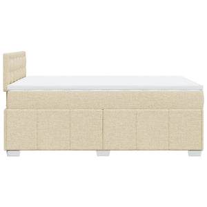 Κρεβάτι Boxspring με Στρώμα Κρεμ 120x190 εκ. Υφασμάτινο - Pakobazaar