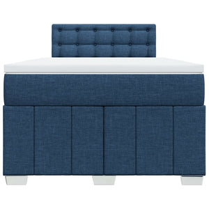 Κρεβάτι Boxspring με Στρώμα Μπλε 120x190 εκ. Υφασμάτινο - Pakobazaar