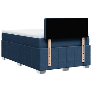 Κρεβάτι Boxspring με Στρώμα Μπλε 120x190 εκ. Υφασμάτινο - Pakobazaar