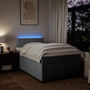 Κρεβάτι Boxspring με Στρώμα Ανοιχτό Γκρι 120x200 εκ. Υφασμάτινο - Pakobazaar