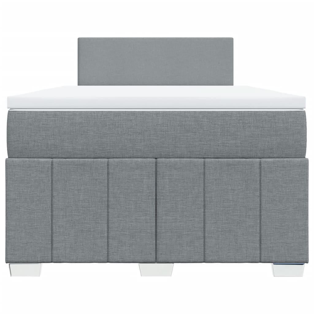 Κρεβάτι Boxspring με Στρώμα Ανοιχτό Γκρι 120x200 εκ. Υφασμάτινο - Pakobazaar