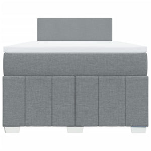 Κρεβάτι Boxspring με Στρώμα Ανοιχτό Γκρι 120x200 εκ. Υφασμάτινο - Pakobazaar
